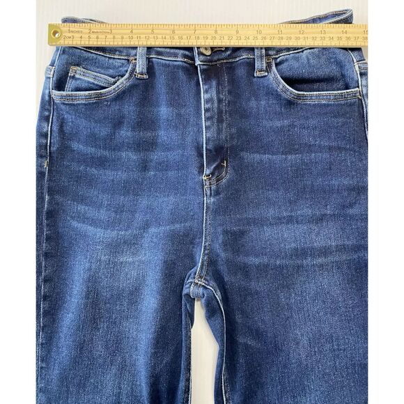 Vervet Blue Women's Straight Leg Frayed Cuff Jeans Size 30 Dark Wash - Picture 4 of 11